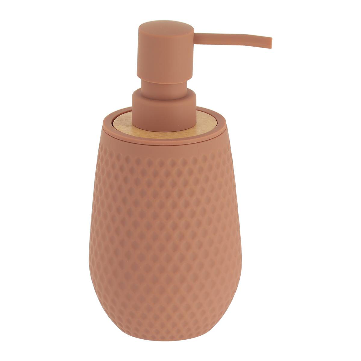 Seifenspender Mit Wabeneffekt Abs As Mit Rubber- Und Bambuseffekt 280 Ml - Cappuccino - Tendance