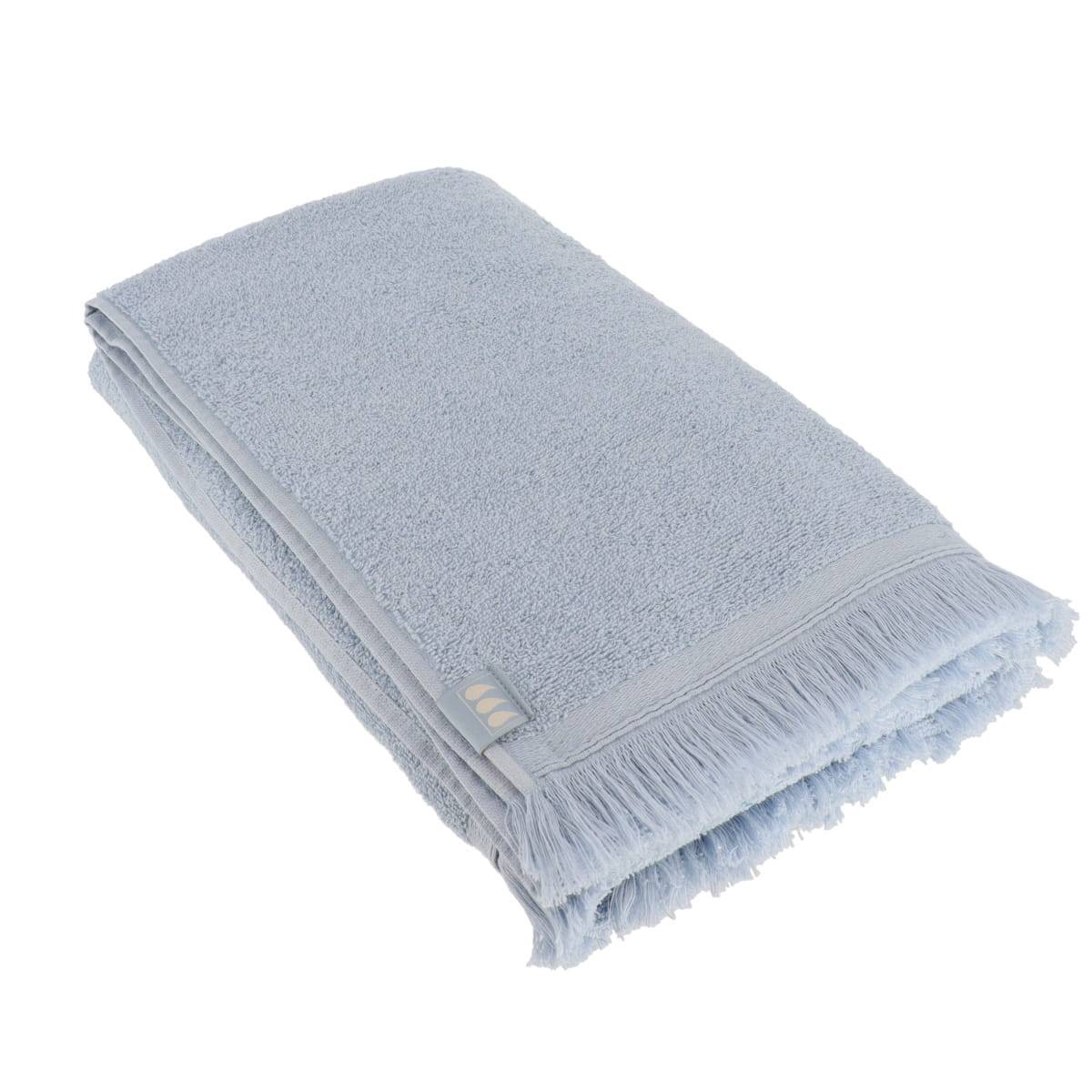 Badetuch 90x150 Cm 100% Baumwolle Mit Fransen - Hellblau - Tendance