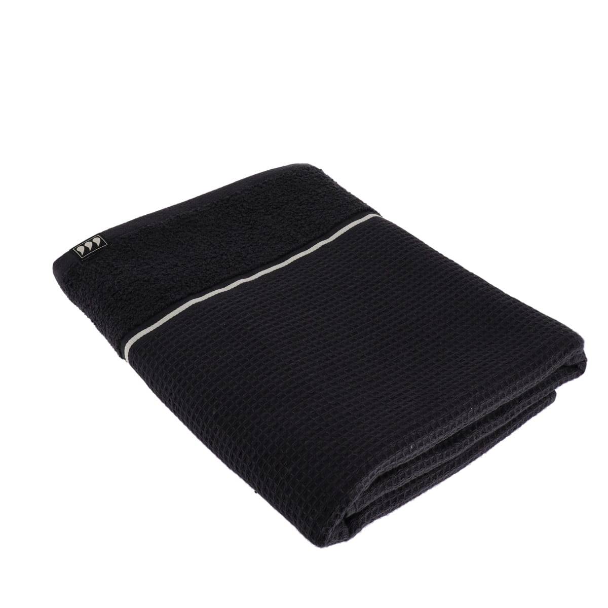 Badetuch 70x130 Cm 100% Baumwolle Wabe - Schwarz - Tendance