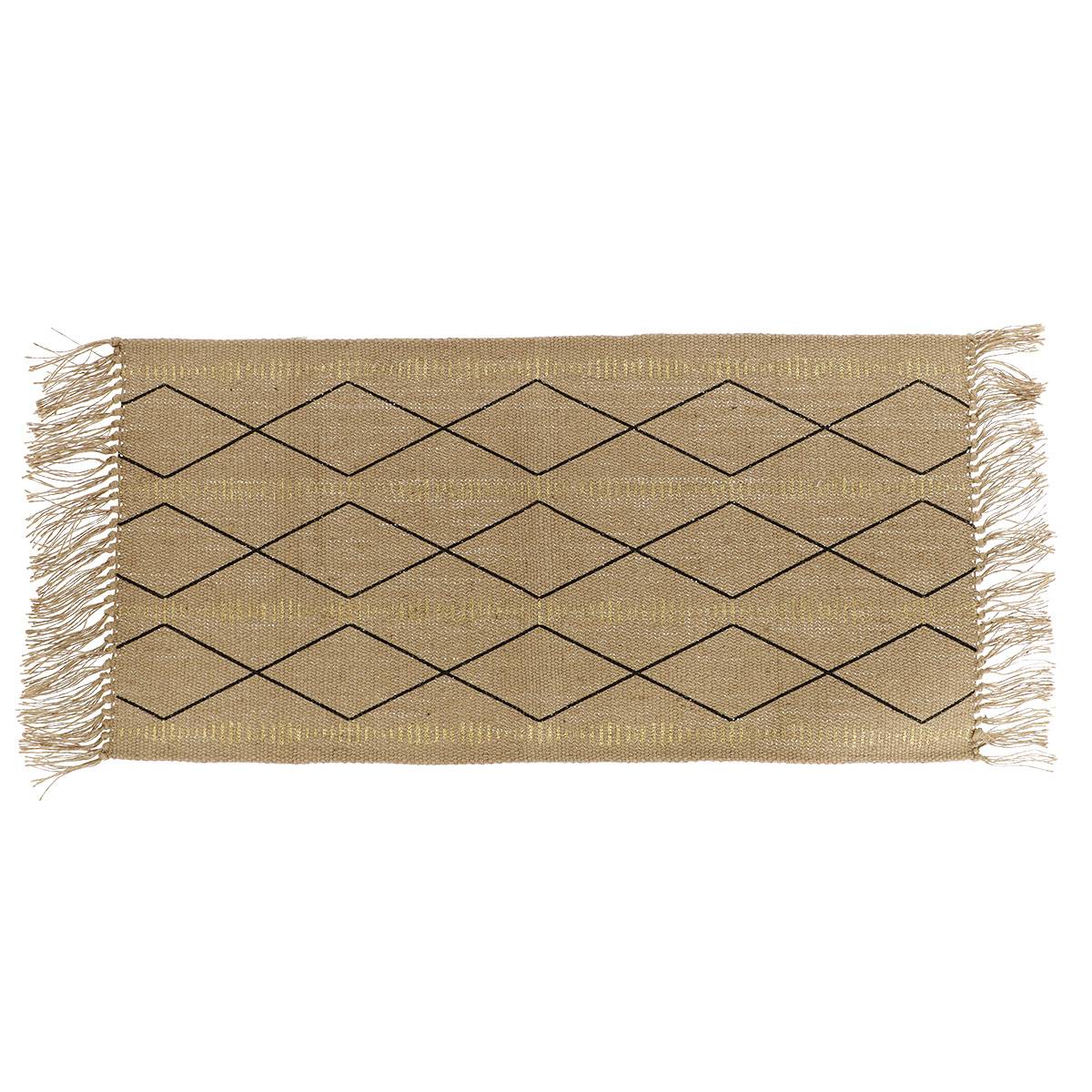 Teppich Congo Jute Golddruck 45x90cm - Natur Schwarz - Tendance
