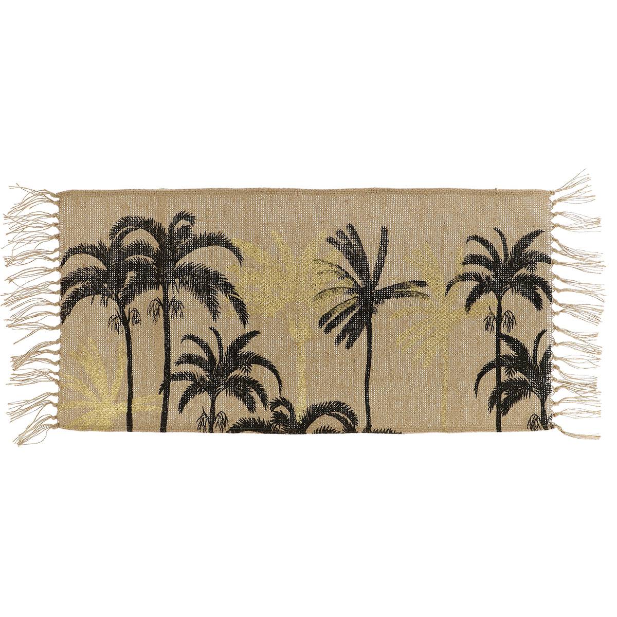 Teppich Havana Jute Golddruck 45x90cm - Natur Schwarz - Tendance