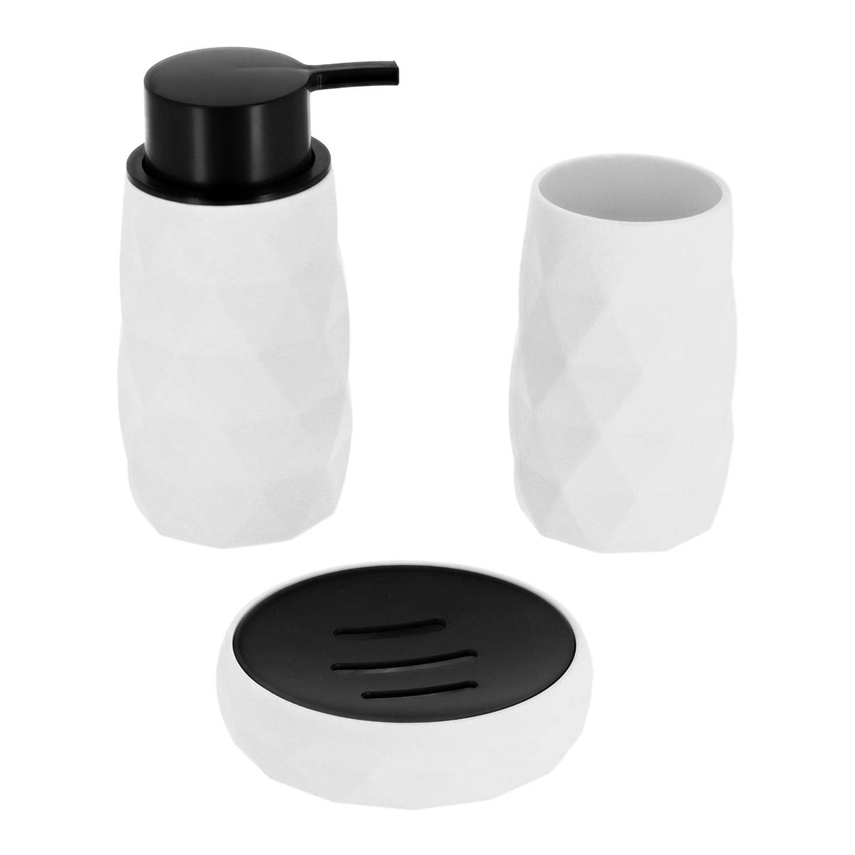 Becherset Seifenspender Und Seifenschale Abs + Rubber - Weiss - Tendance