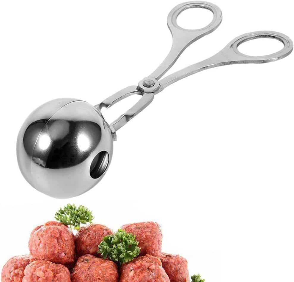 Großer Edelstahllöffel – Tragbarer Handpresser Für Fleischbällchen, Kuchen, Eiscreme Und Frittiertes Gebäck (durchmesser: 4,5 Cm)
