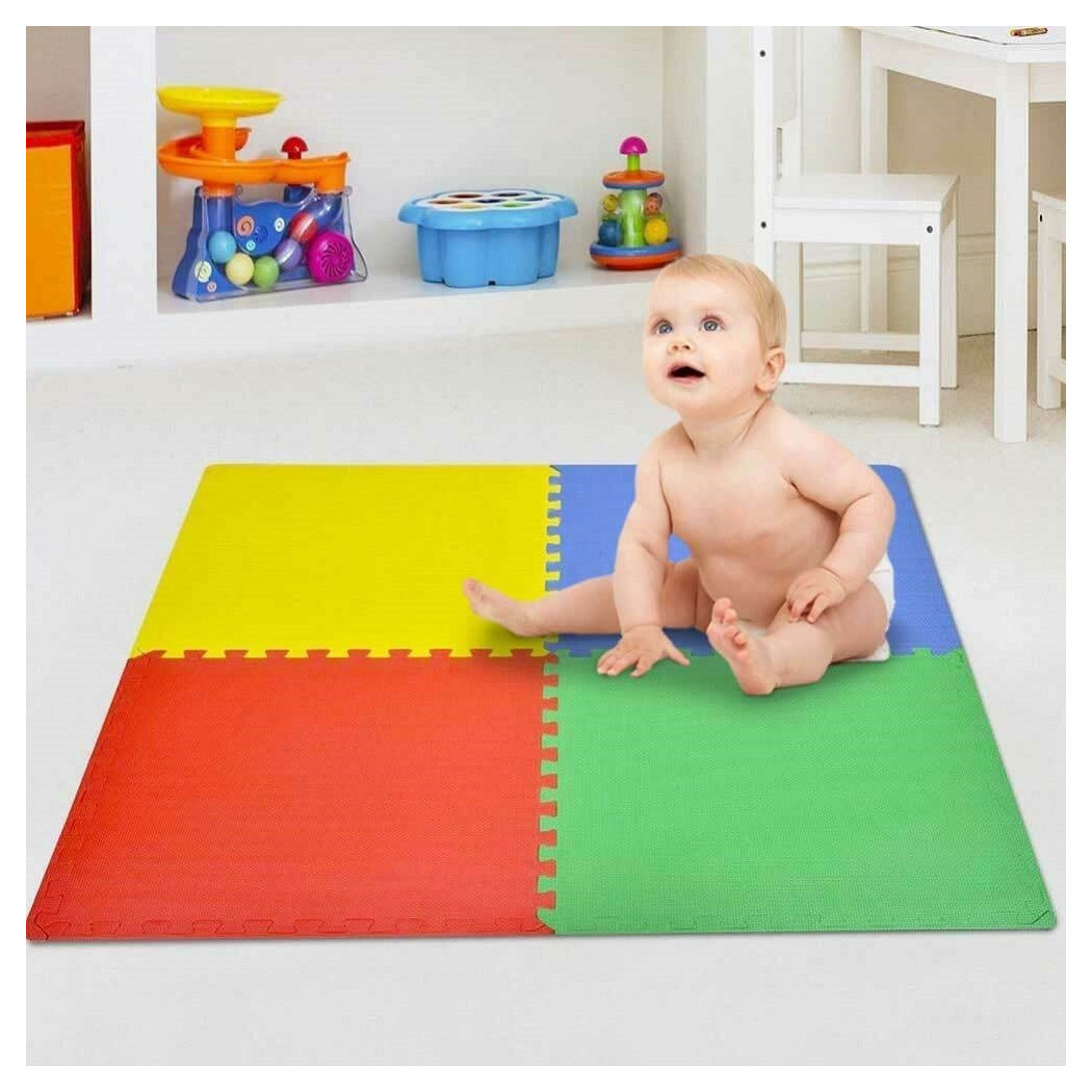 Trade Shop - Teppichmatten Maxi Bunte Puzzlespiel Baby Set 4 Stücke 60x60cm Eva Gummi -