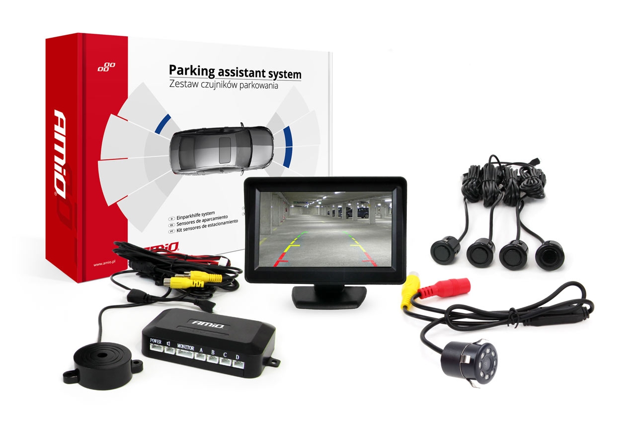 Tft01 4,3"-parksensoren-set Mit Hd-307-ir-kamera, 4 Sensoren, Schwarz "gold