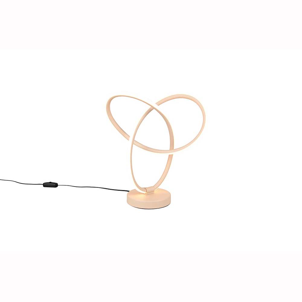 Led Tischleuchte Beistelllampe Nachttischlampe Sand Schnurschalter H 28 Cm