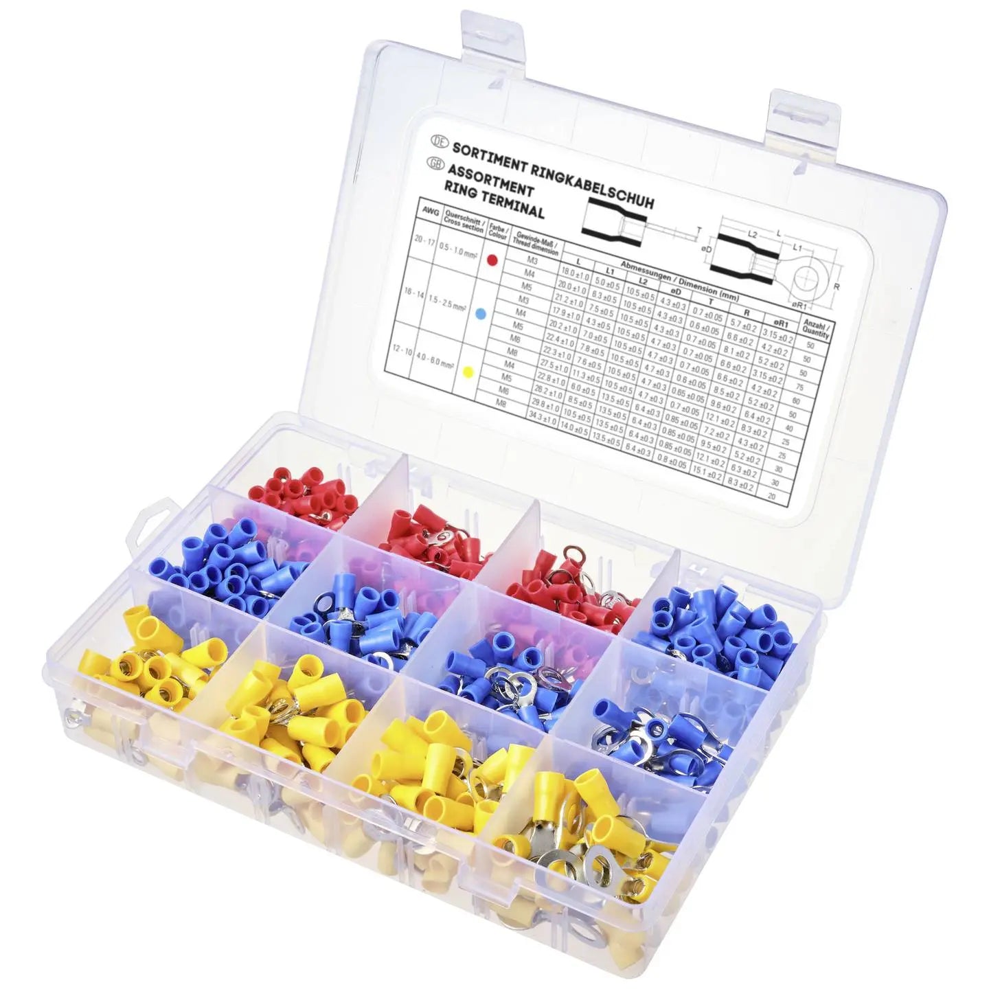 [neuwertig] B-ware Tru Components Ringkabelschuh Sortiment Verbinder Teilisoliert 0.5mm² 6mm² 505