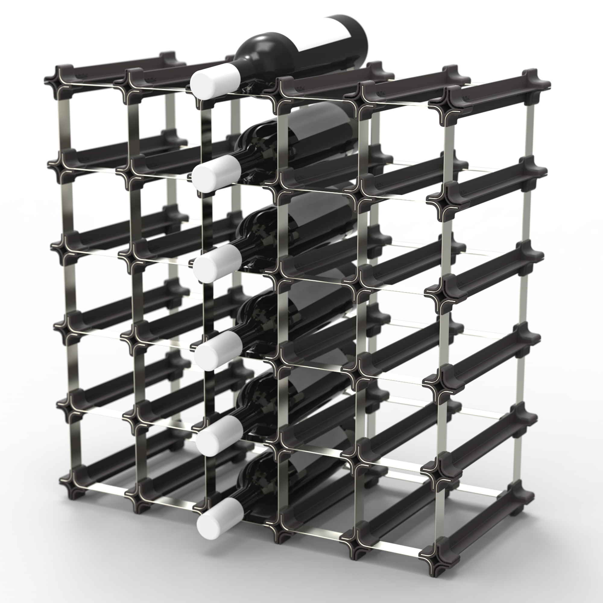 Umbrella® Weinregal Stapelbar 25er Medium Kit Bis Zu 30 Flaschen – Modulares Flaschenregal/weinflaschenhalter, Flexibel Erweiterbar, Platzsparendes Stecksystem Aus Australien Für Keller,hausbar,nische