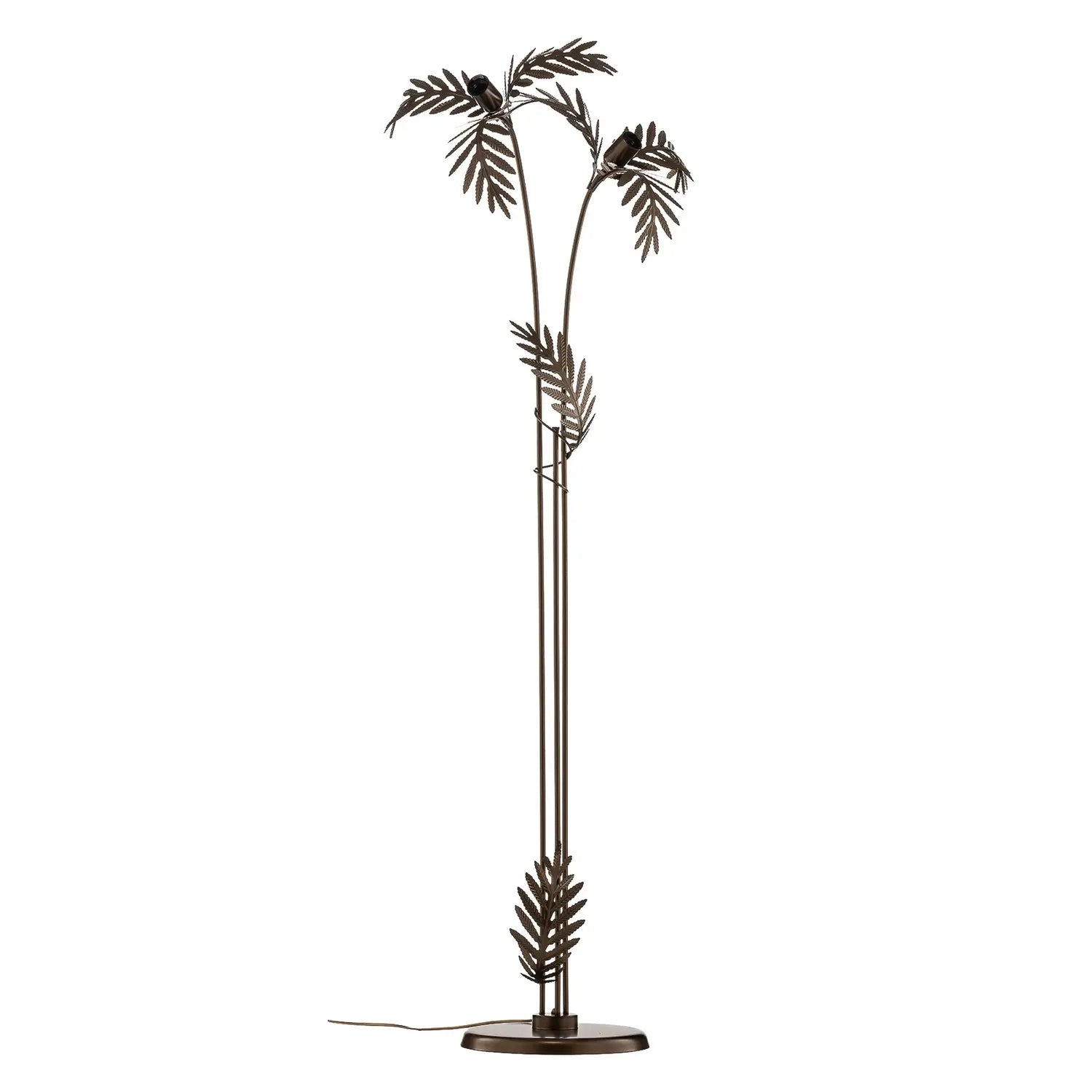 [gebraucht] B-ware Stehleuchte Bodenlampe Dubai Blätteroptik Leuchte Eisen Bronze E27 Led Schalter