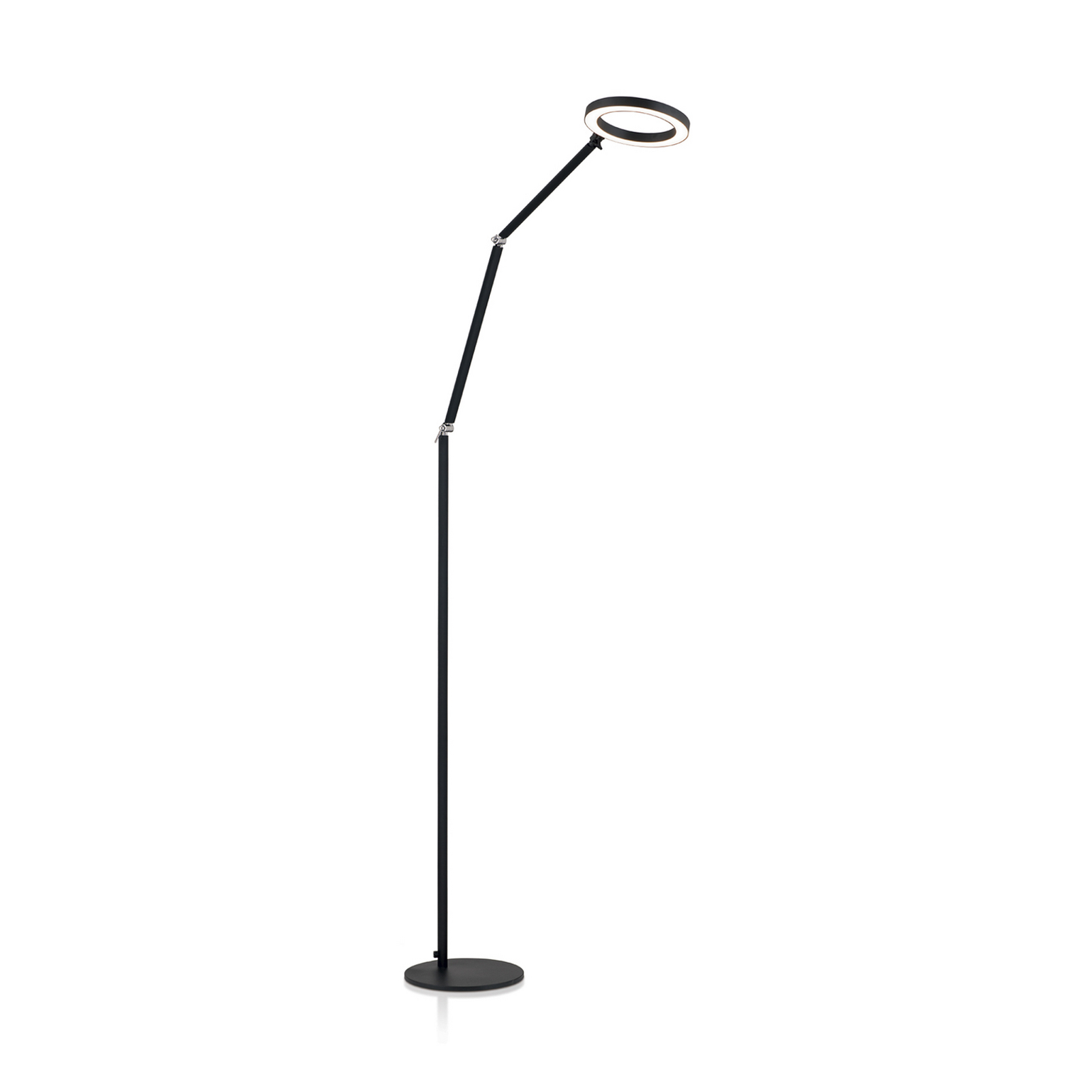 [gebraucht] B-ware Ringo Stehlampe Bodenlampe Led Schwarz Metall Dimmbar Verstellbar Lampenschal504