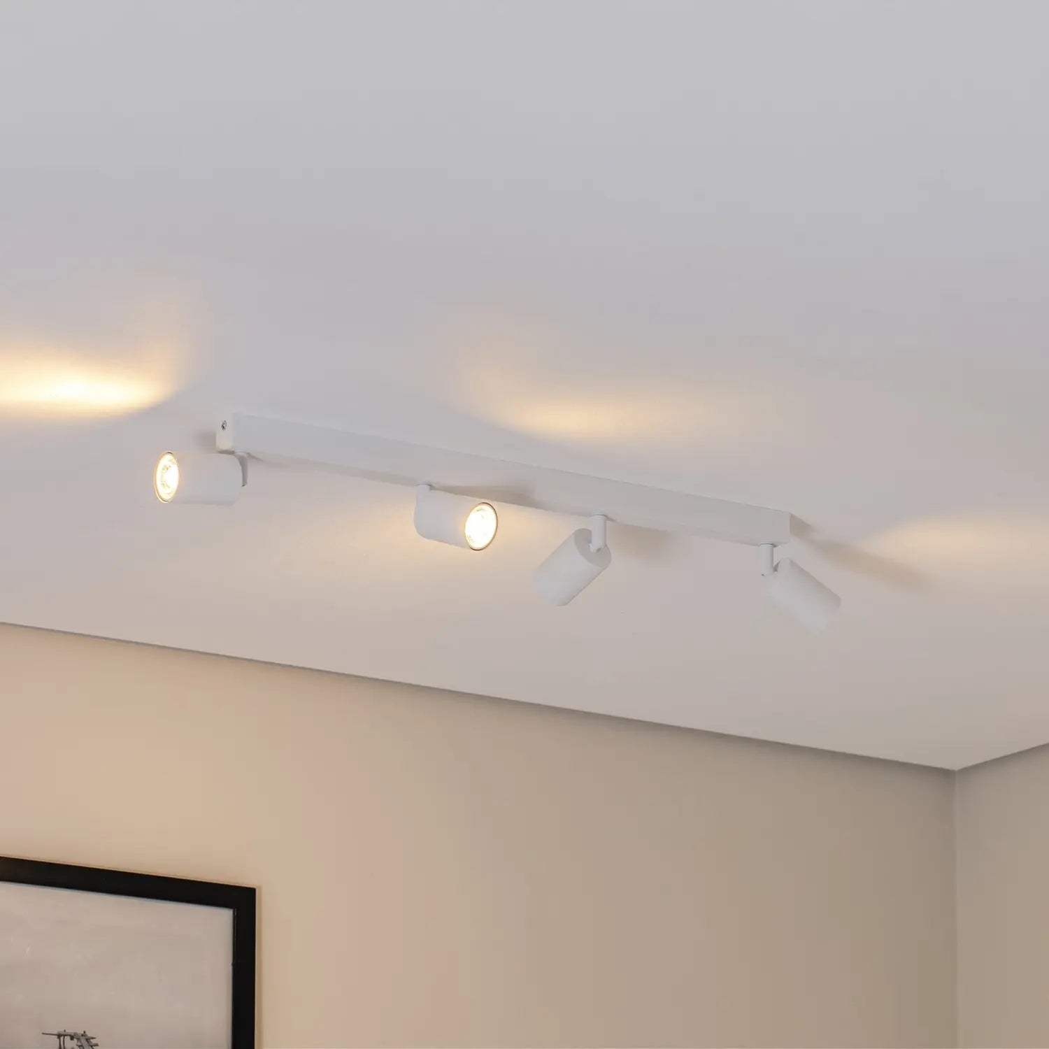 [gebraucht] B-ware Top Deckenstrahler Deckenleuchte Weiß Metall Stahl Gu10 4 Flammig 83 Cm