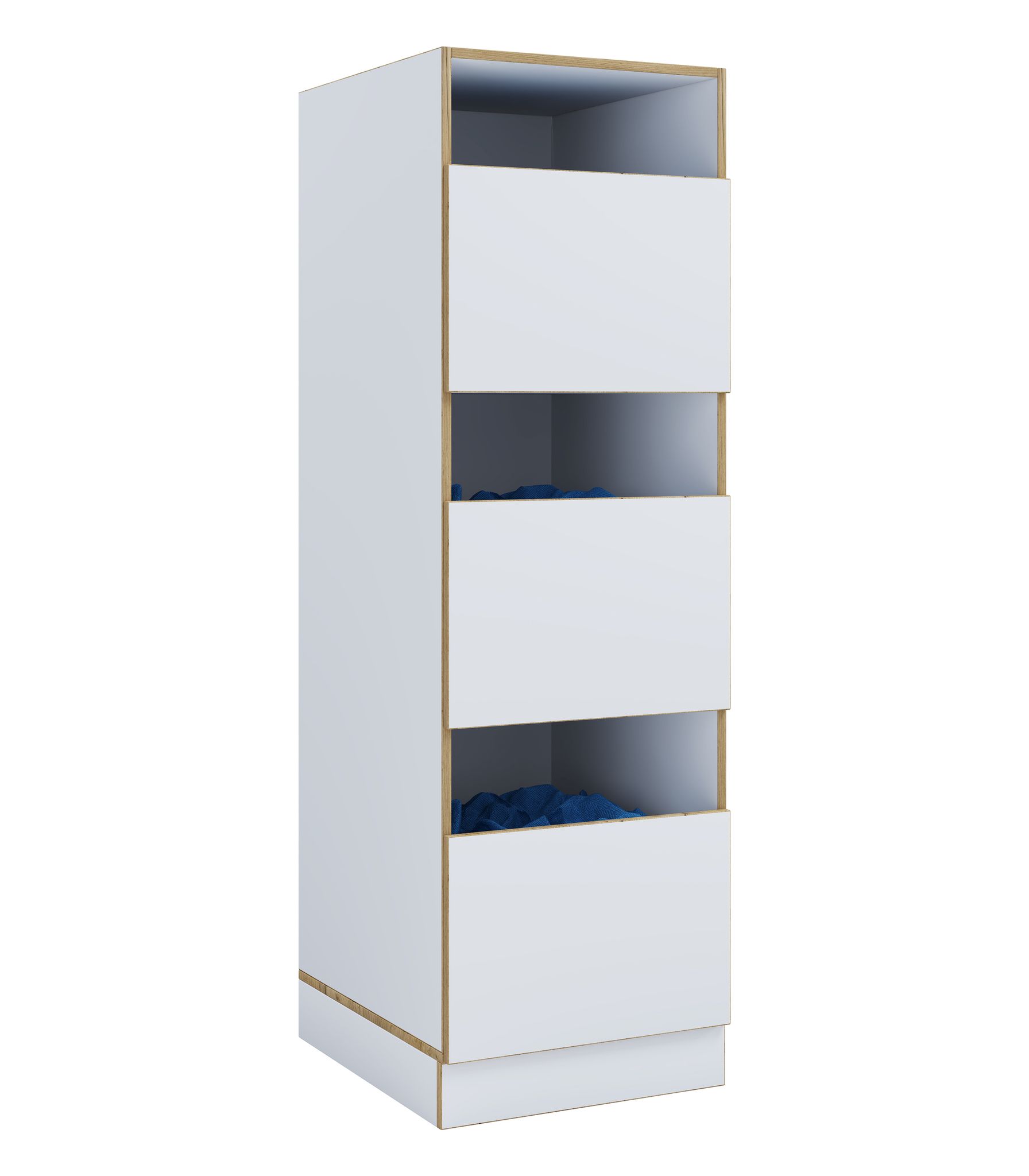 Wäscheschrank 3 Fächern & Türen Rislo
