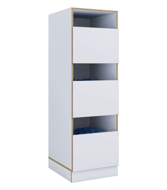 Wäscheschrank 3 Fächern & Türen Rislo