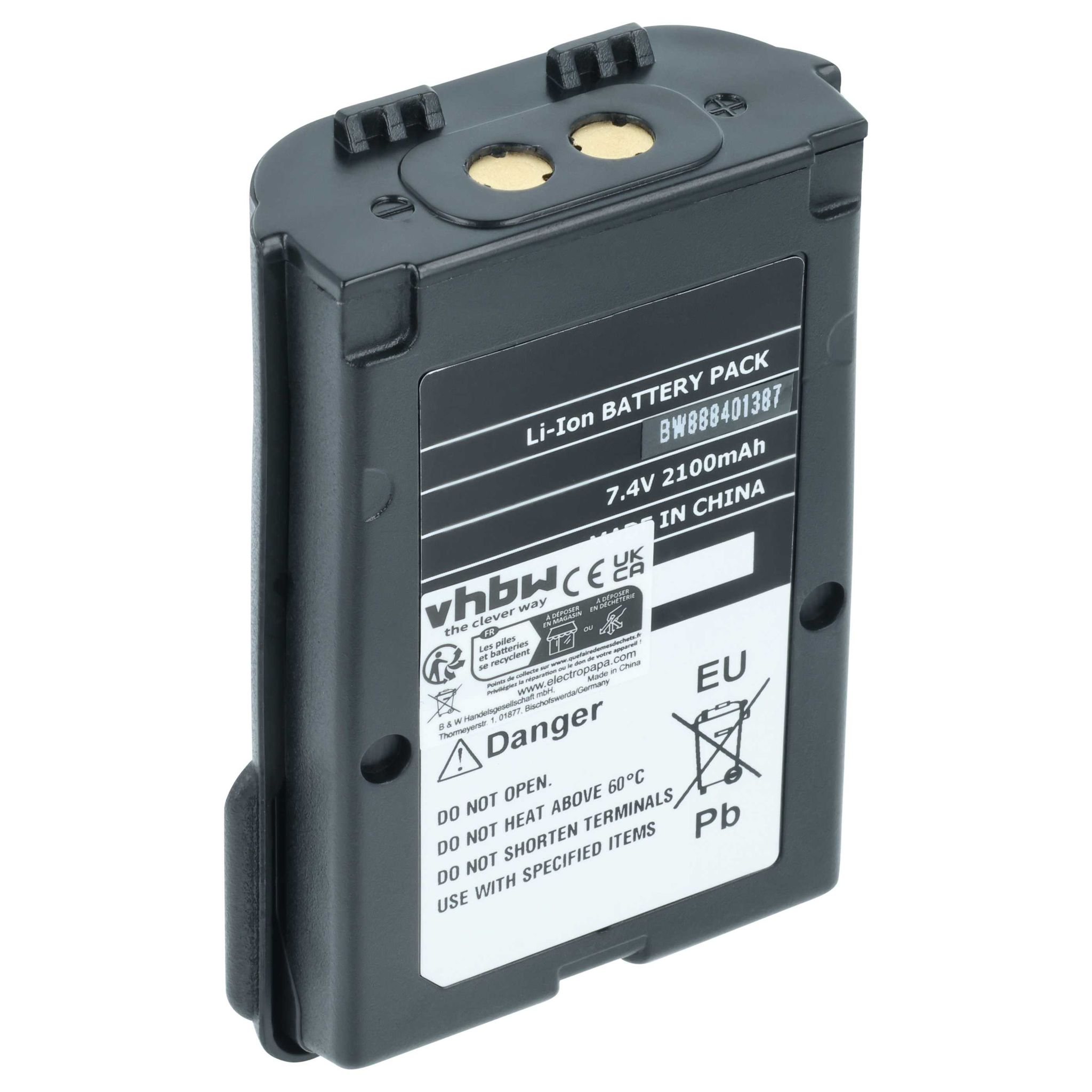 Vhbw Akku Ersatz Für Icom Bp-245h Bp-245n, Bp-245 Für Funkgerät, Walkie Talkie (2100 Mah, 7,4 V, Li-ion) + Gürtelclip
