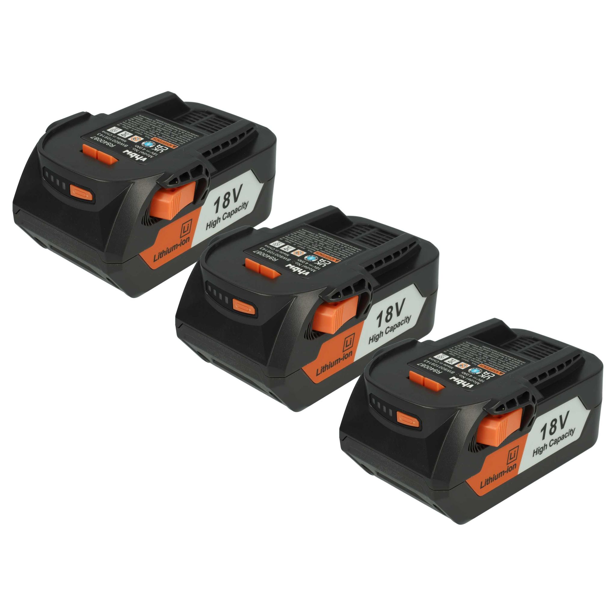 Vhbw 3x Akku Kompatibel Mit Aeg Bex18-125-0 Bbh18 Li-302c, Bbh18-0, Bex18-125, Bbh 18 Li-402c Werkzeug (4000 Mah, Li-ion, 18 V)
