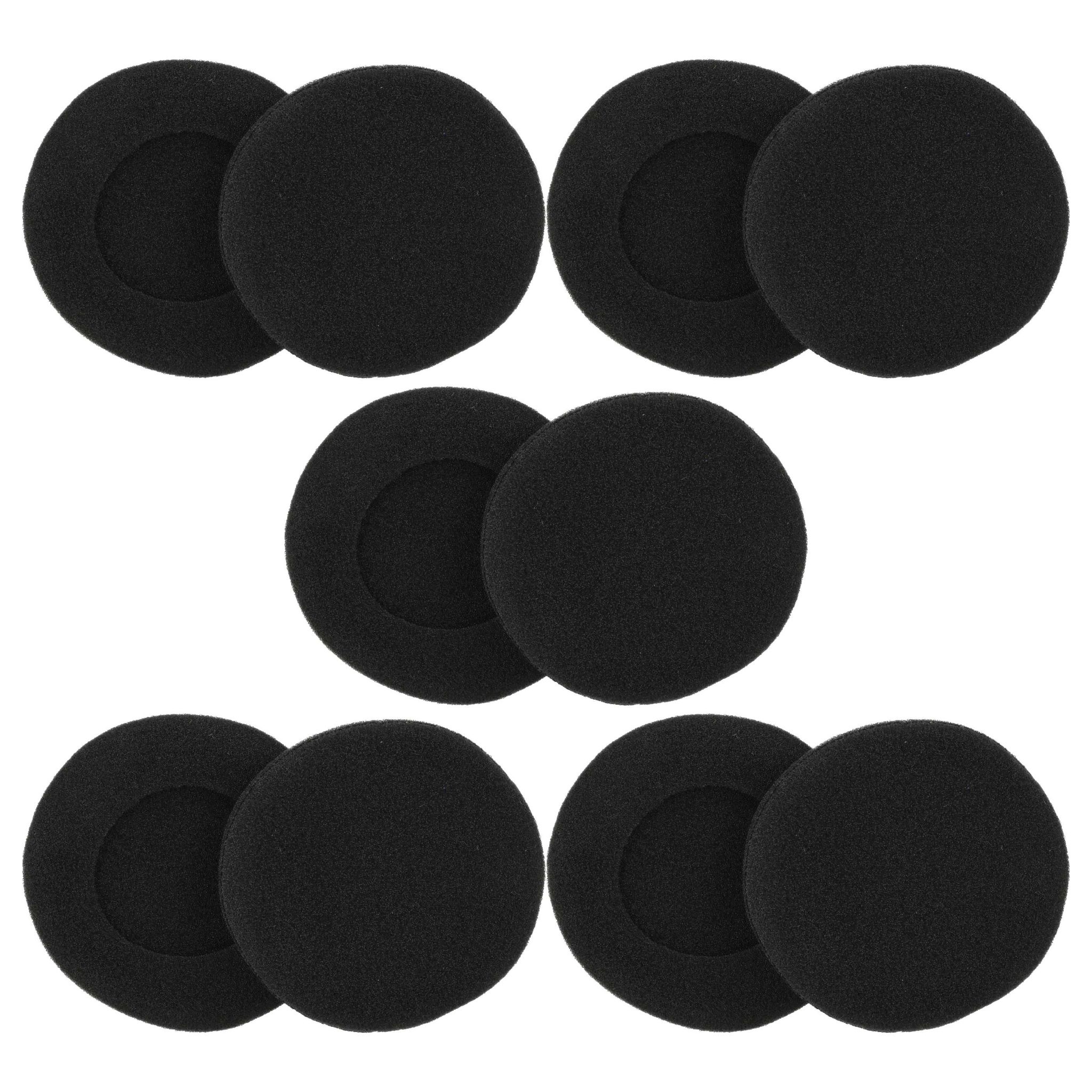 Vhbw 10x Ohrpolster Kompatibel Mit Rambler H690 Kopfhörer Headset Schaumstoff Schwarz, Matt