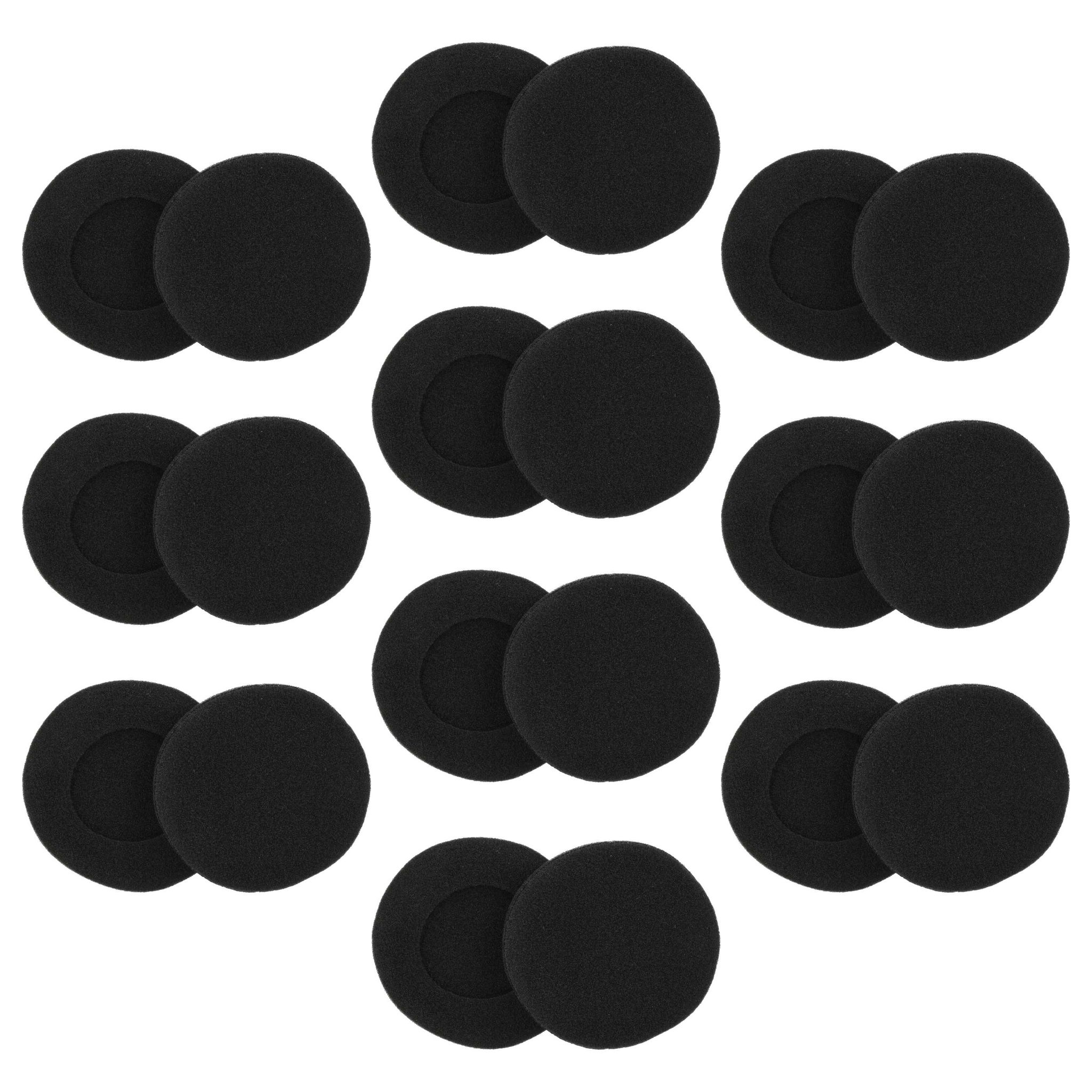 Vhbw 20x Ohrpolster Kompatibel Mit Sennheiser Pc130 Pc135, Pc131, Pmx100, Pc136 Kopfhörer Headset, Schaumstoff Schwarz, Matt