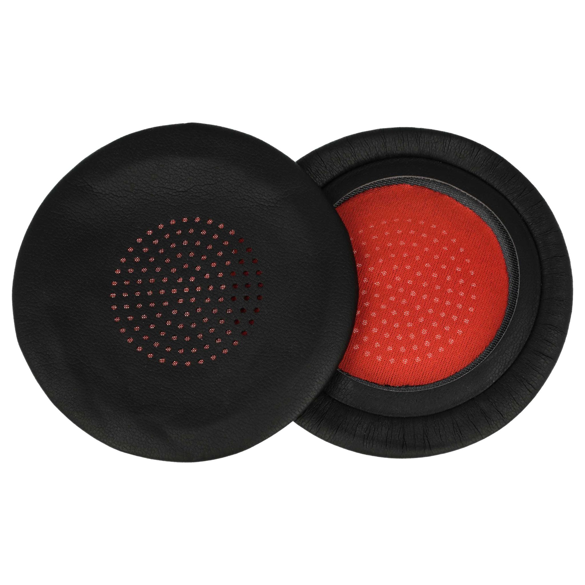 Vhbw 2x Ohrpolster Kompatibel Mit Plantronics 0017229173415 202652-103 Kopfhörer Headset, Kunstfaser Rot Schwarz
