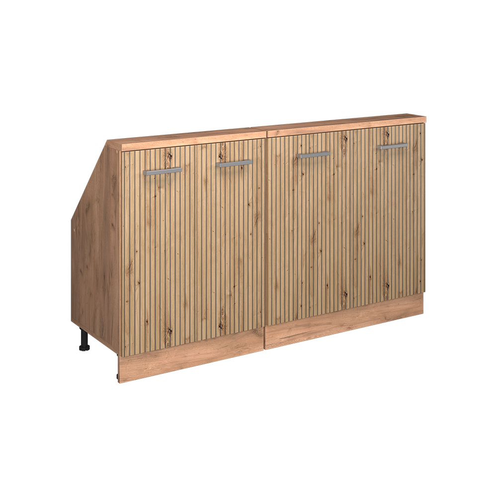 Küchenschrank Für Dachschrägen R-line, Artisan-eiche/goldkraft Eiche, 140 Cm 2er Set, Vicco