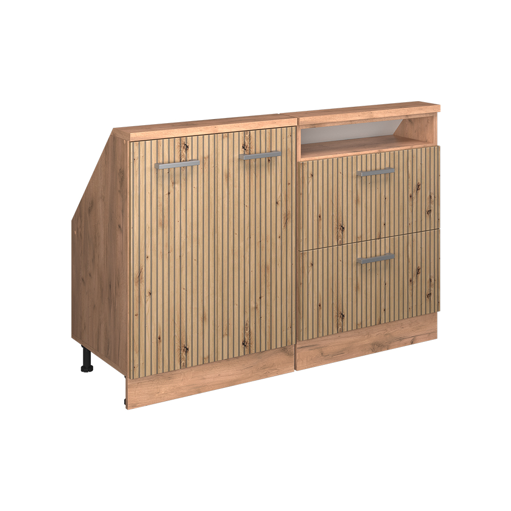 Küchenschrank Für Dachschrägen R-line, Artisan-eiche/goldkraft Eiche, 120 Cm 2er Set, Vicco