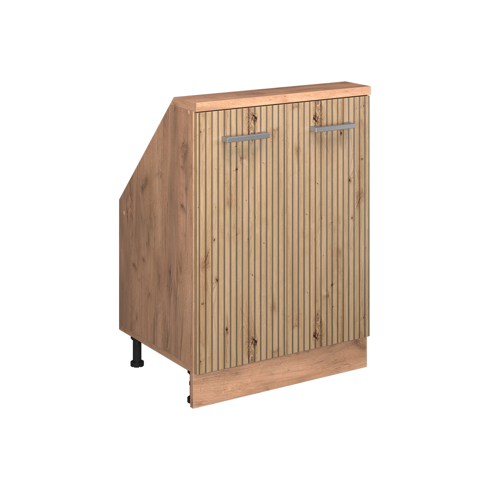 Küchenschrank Für Dachschrägen R-line, Artisan-eiche/goldkraft Eiche, 60 Cm Mit 2 Türen, Vicco