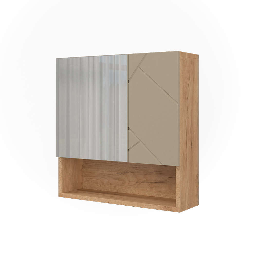 Badspiegelschrank Irma, Goldkraft Eiche, 54 X 55 Cm, Vicco