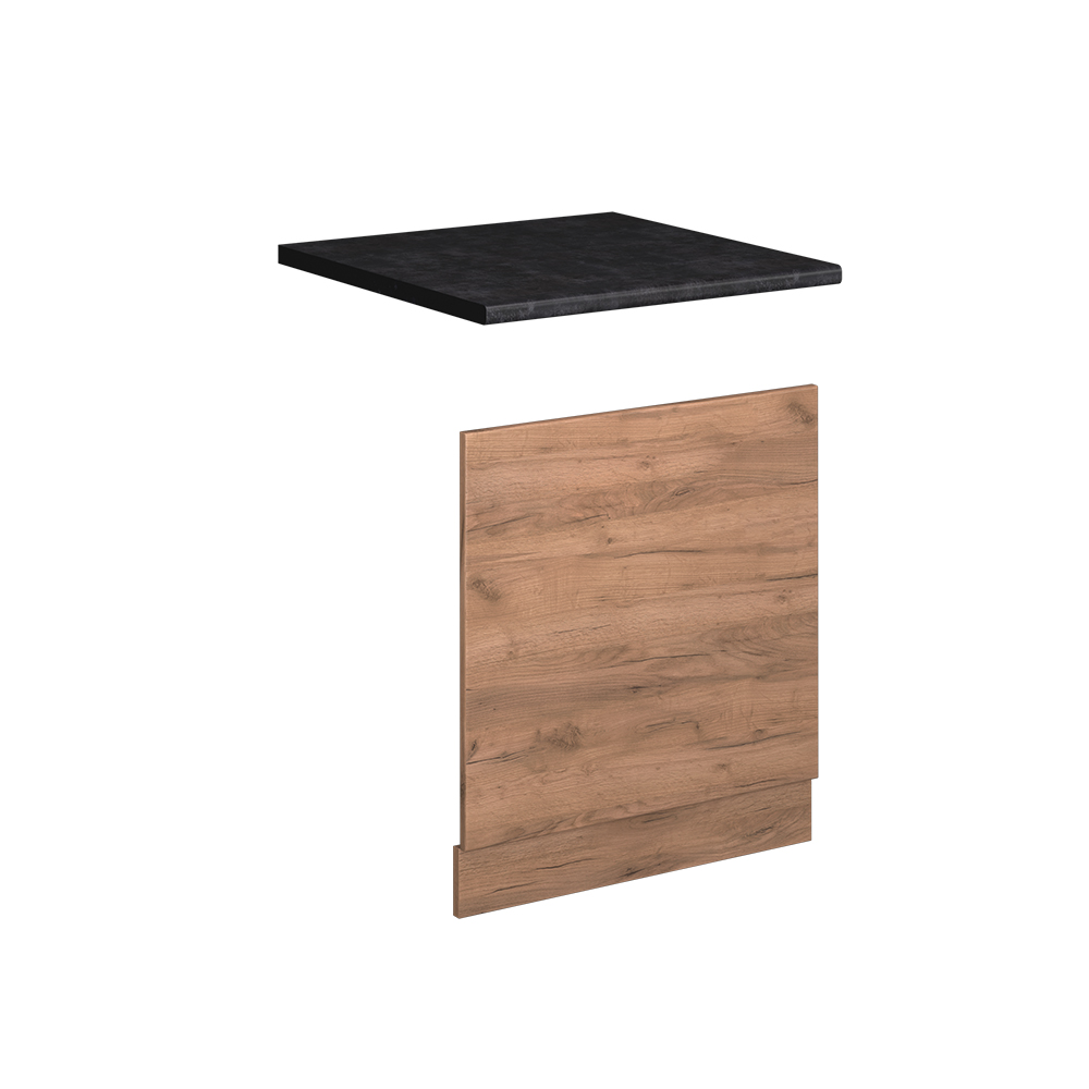 Frontblende Fame-line, Goldkraft Eiche, 60 Cm , Ap Anthrazit, Vicco