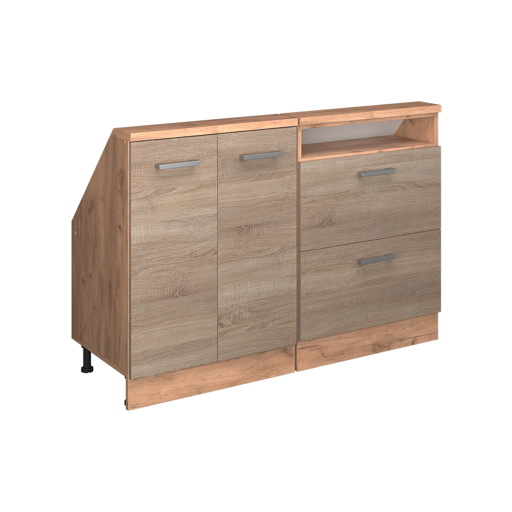 Küchenschrank Für Dachschrägen R-line, Sonoma/goldkraft Eiche, 120 Cm 2er Set, Vicco