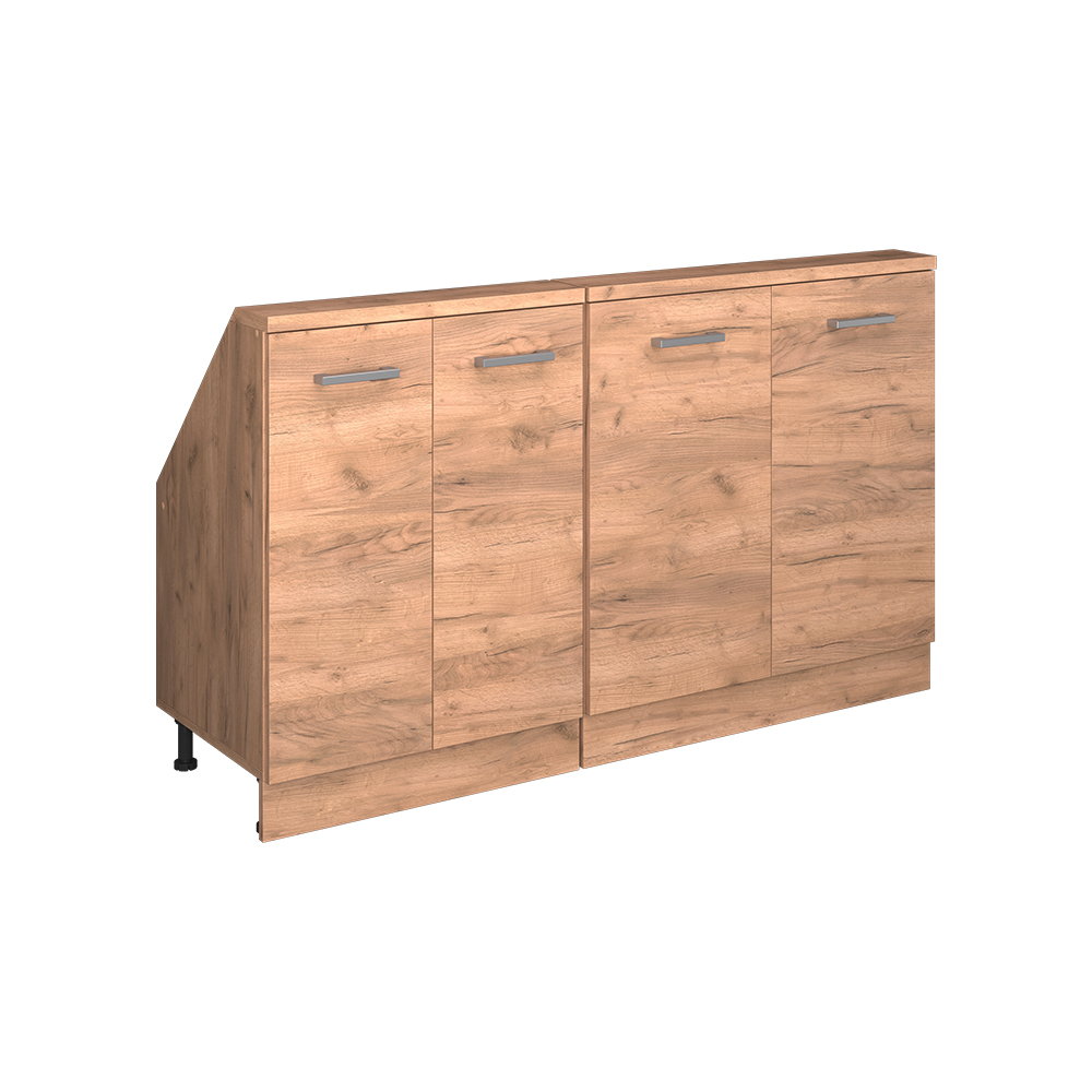 Küchenschrank Für Dachschrägen R-line, Goldkraft Eiche, 140 Cm 2er Set, Vicco