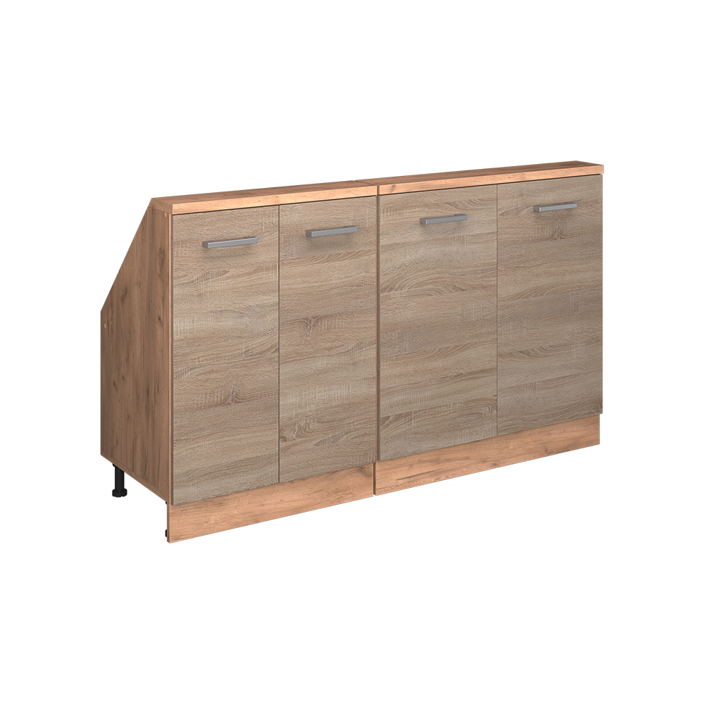 Küchenschrank Für Dachschrägen R-line, Sonoma/goldkraft Eiche, 140 Cm 2er Set, Vicco