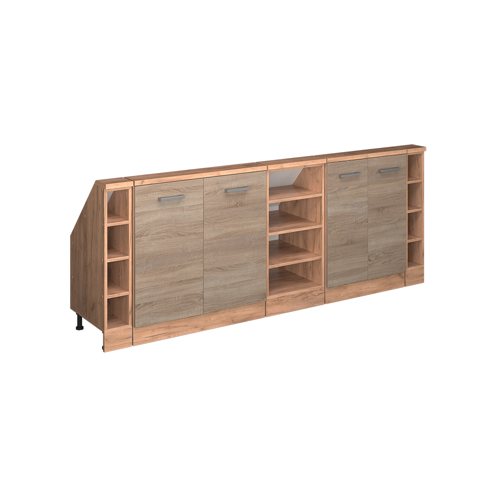 Küchenschrank Für Dachschrägen R-line, Sonoma/goldkraft Eiche, 210 Cm 5er Set, Vicco