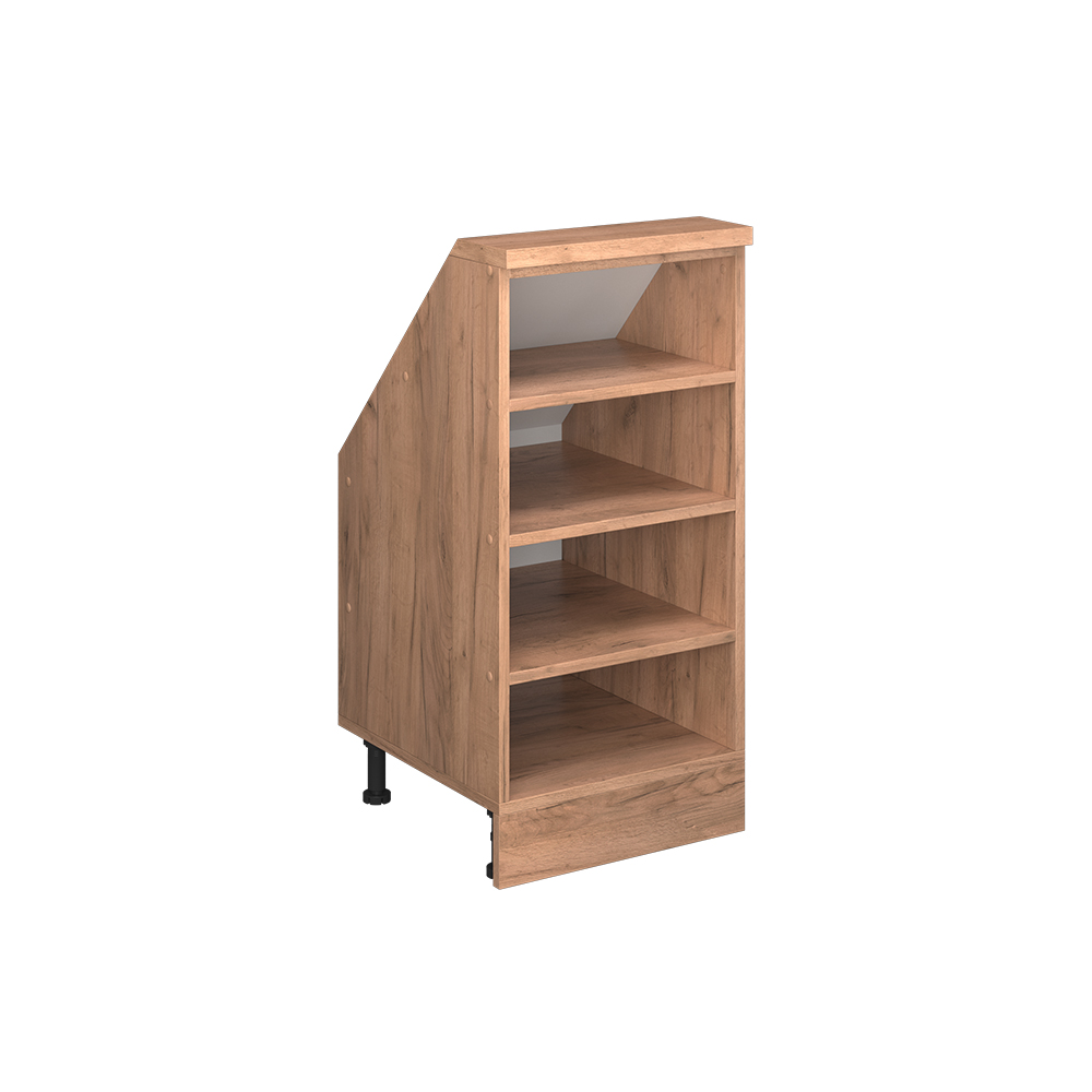 Küchenschrank Für Dachschrägen R-line, Goldkraft Eiche, 40 Cm Mit 4 Fächern, Vicco