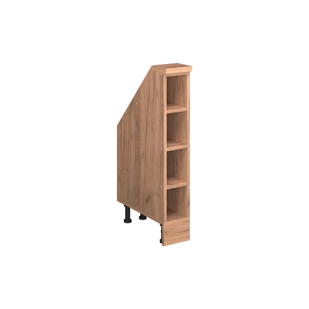 Küchenschrank Für Dachschrägen R-line, Goldkraft Eiche, 15 Cm Mit 4 Fächern, Vicco