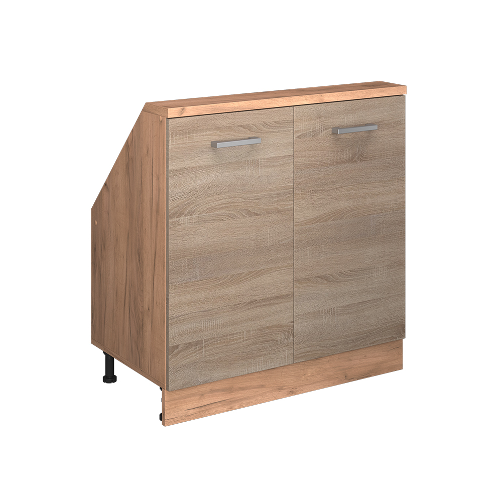 Küchenschrank Für Dachschrägen R-line, Sonoma/goldkraft Eiche, 80 Cm Mit 2 Türen, Vicco