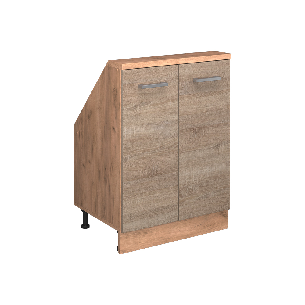 Küchenschrank Für Dachschrägen R-line, Sonoma/goldkraft Eiche, 60 Cm Mit 2 Türen, Vicco