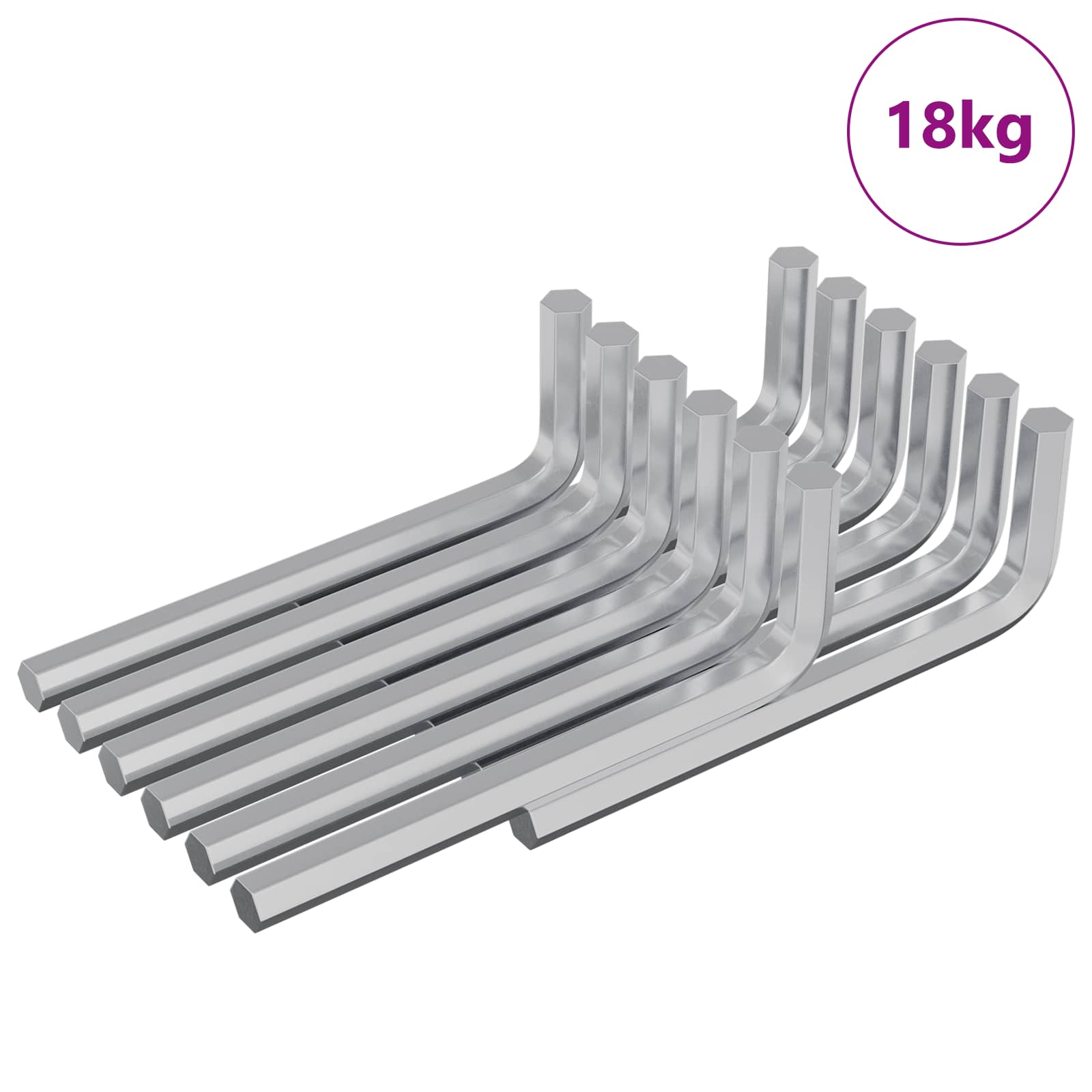 Vidaxl Hex Key 1800 Pcs Silver 32 X 86 Mm Steel