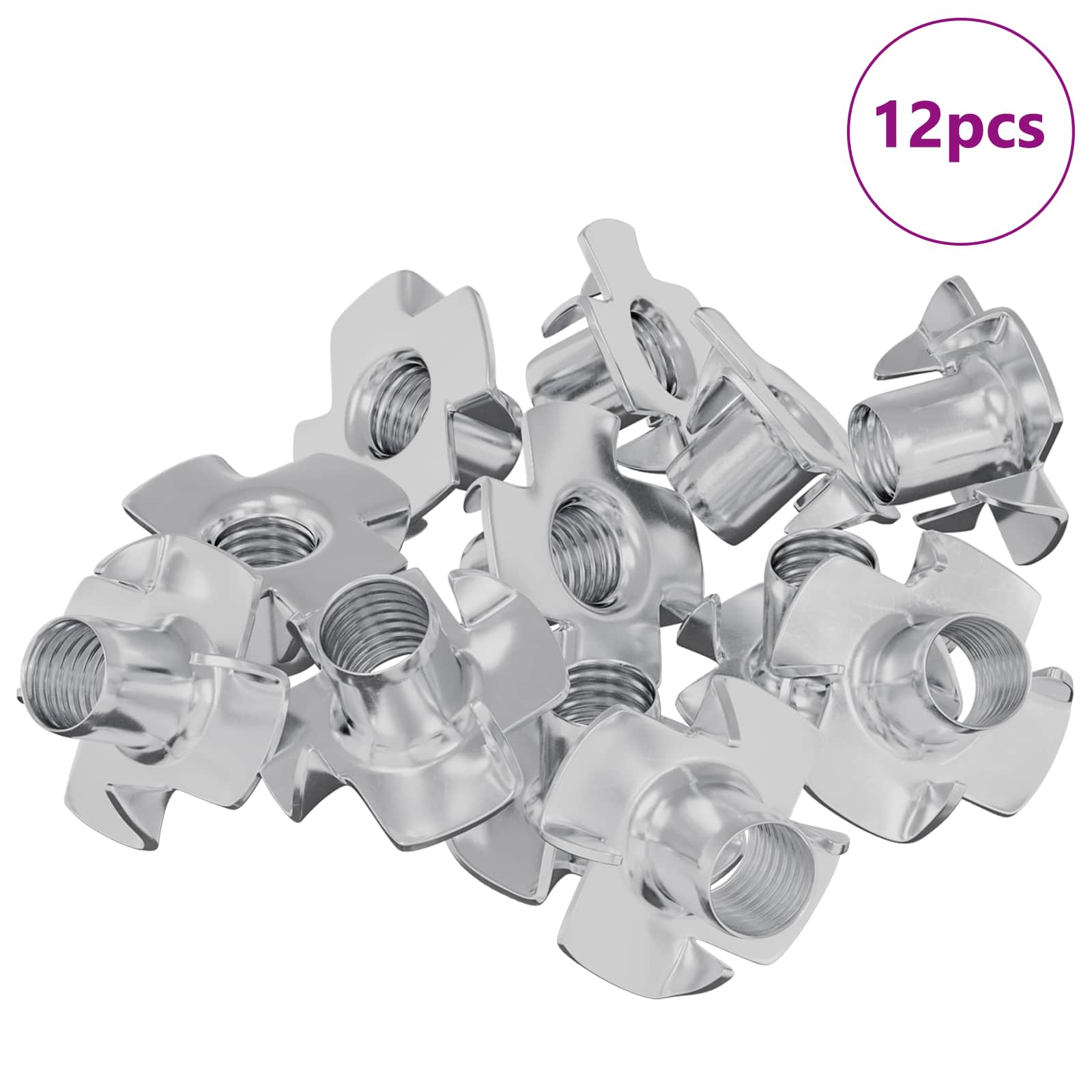 Stift-t-nuss 12 Stk. Silber M6 Mm Stahl Vidaxl