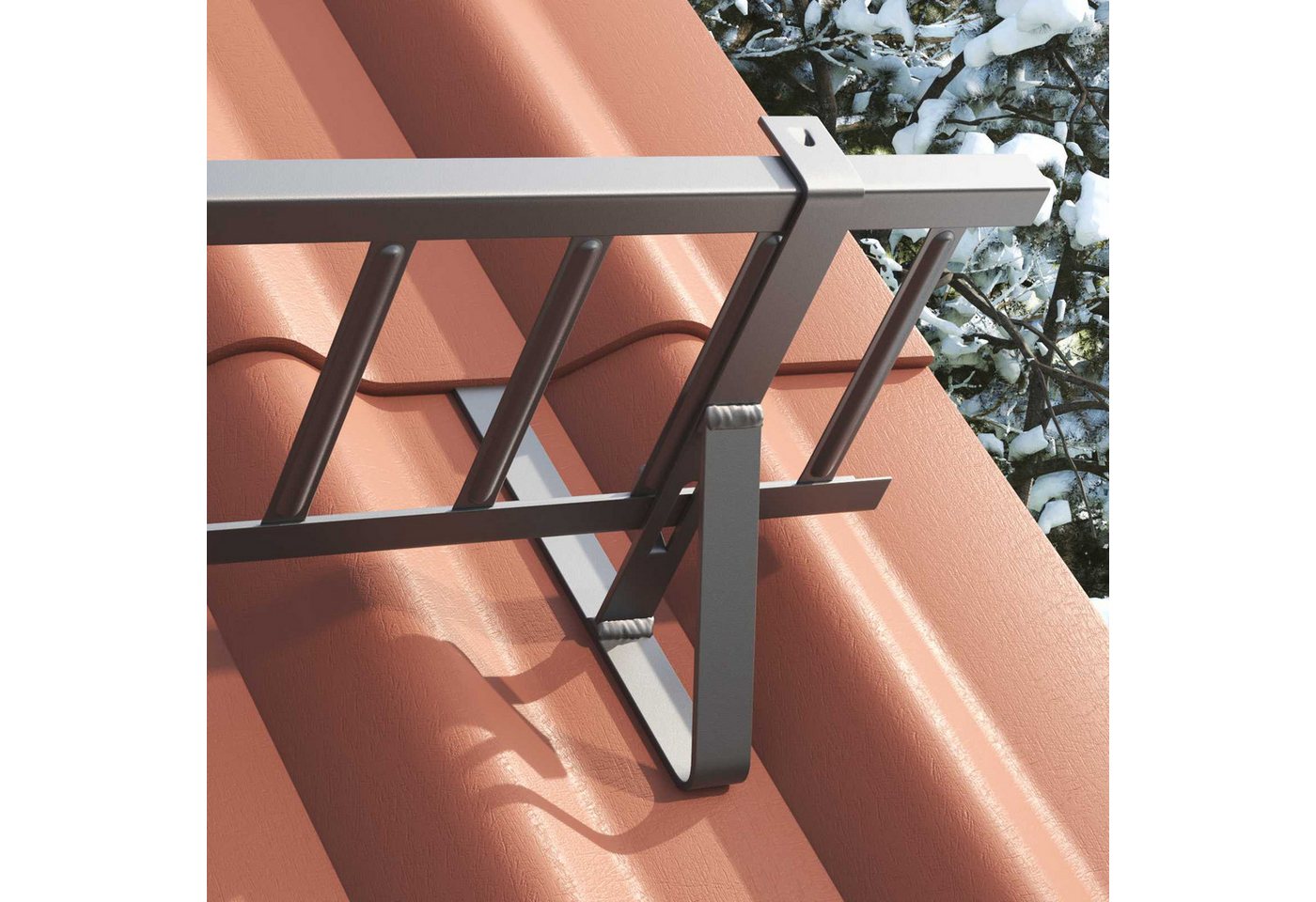 Vidaxl Snow Guard Support 2 Pcs Anthracite 29.5 X 3 X 34.5 Cm Steel Bild 4