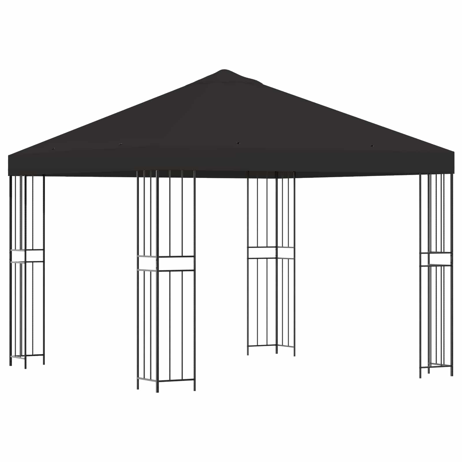 Vidaxl Gazebo 3 X 3 M Anthracite Polyester And Steel 190 Gsm