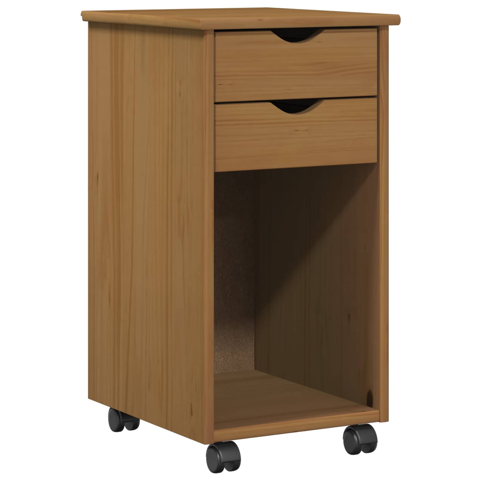 Rollschrank 34 X 39 X 65,5 Cm Massives Kiefernholz Honigbraun Vidaxl