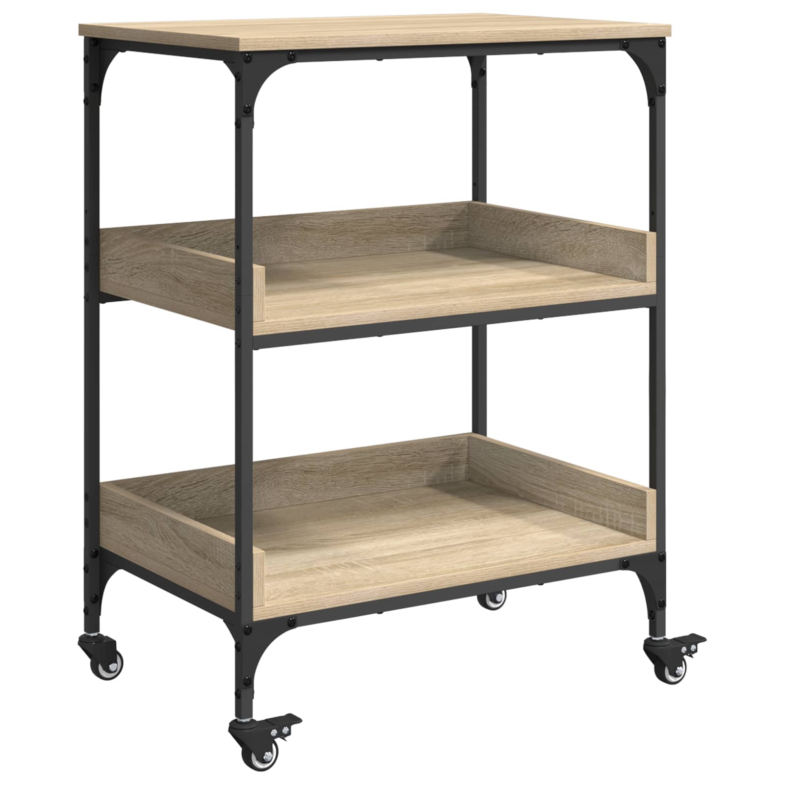 Vidaxl Kitchen Trolley Sonoma Oak 60 X 41 X 80.5 Cm Engineered Wood