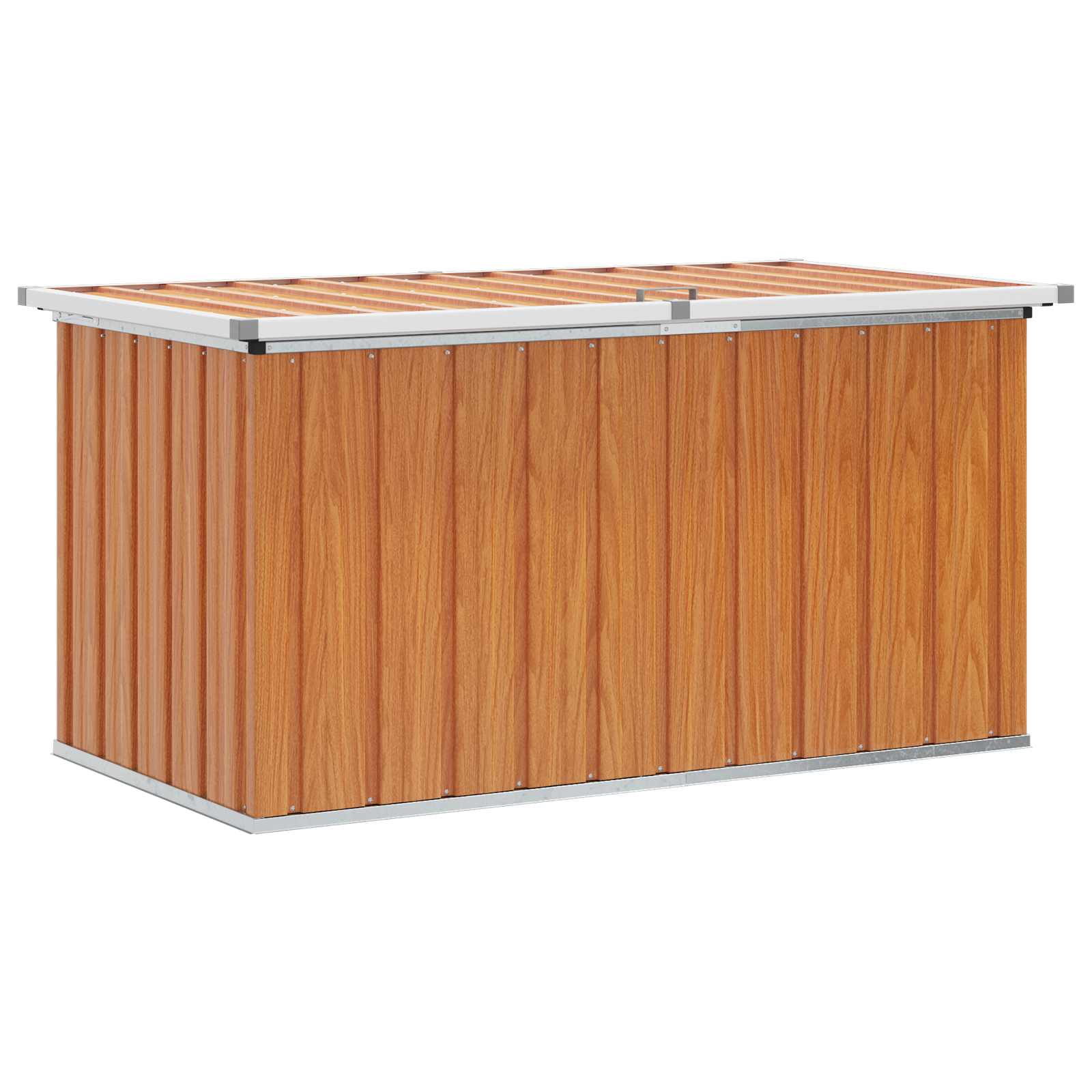 Außenlagerbox Holz 129 X 67 X 65 Cm Verzinkter Stahl Vidaxl