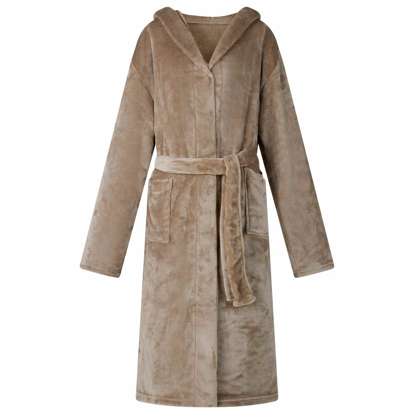 Bademantel Hoodie Kamel S Flanell Vidaxl
