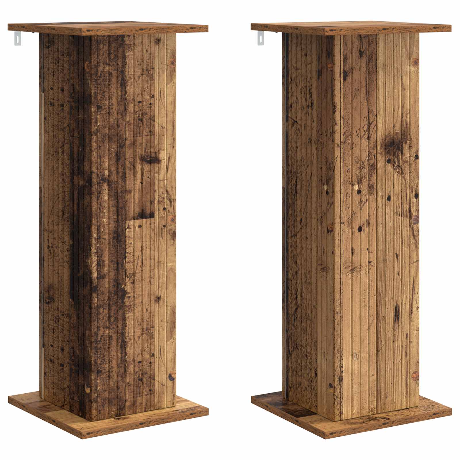Vidaxl Plant Stand 2 Pcs Old Wood 30.5 X 30 X 80.5 Cm Engineered Wood