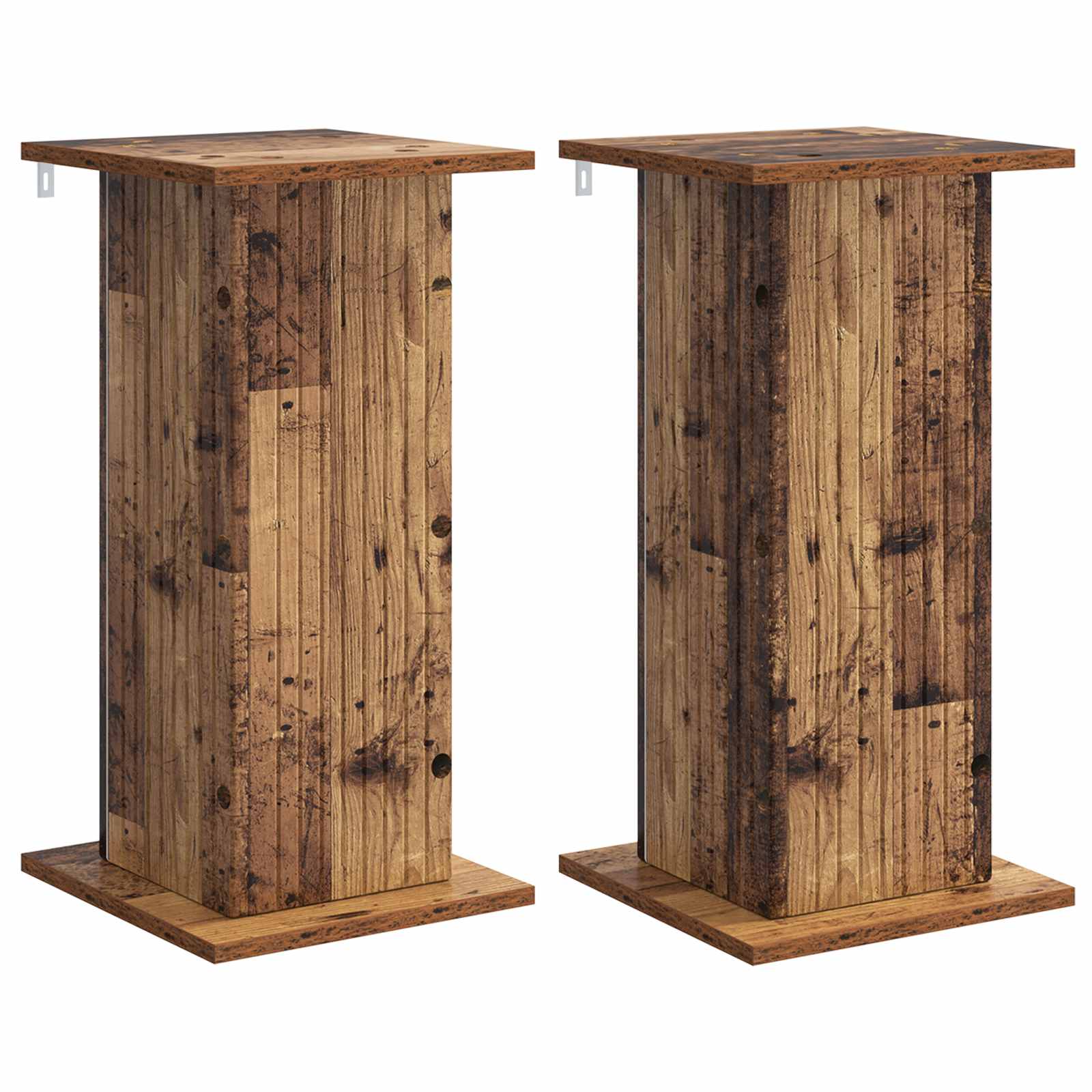 Vidaxl Plant Stand 2 Pcs Old Wood 30.5 X 30 X 60.5 Cm Engineered Wood