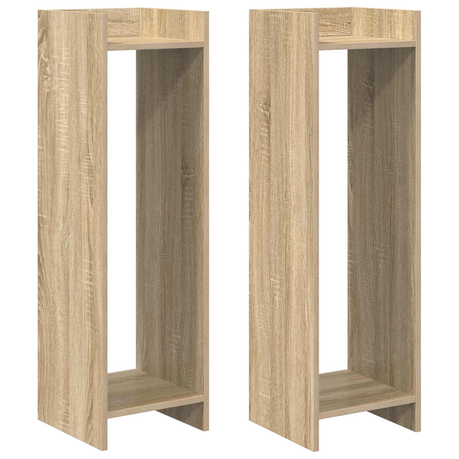 Vidaxl Plant Stand 2 Pcs Sonoma Oak 30 X 30 X 100 Cm Engineered Wood