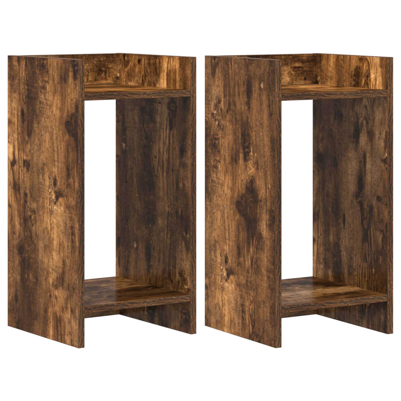 Vidaxl Plant Stand 2 Pcs Smoked Oak 30 X 30 X 60 Cm Engineered Wood