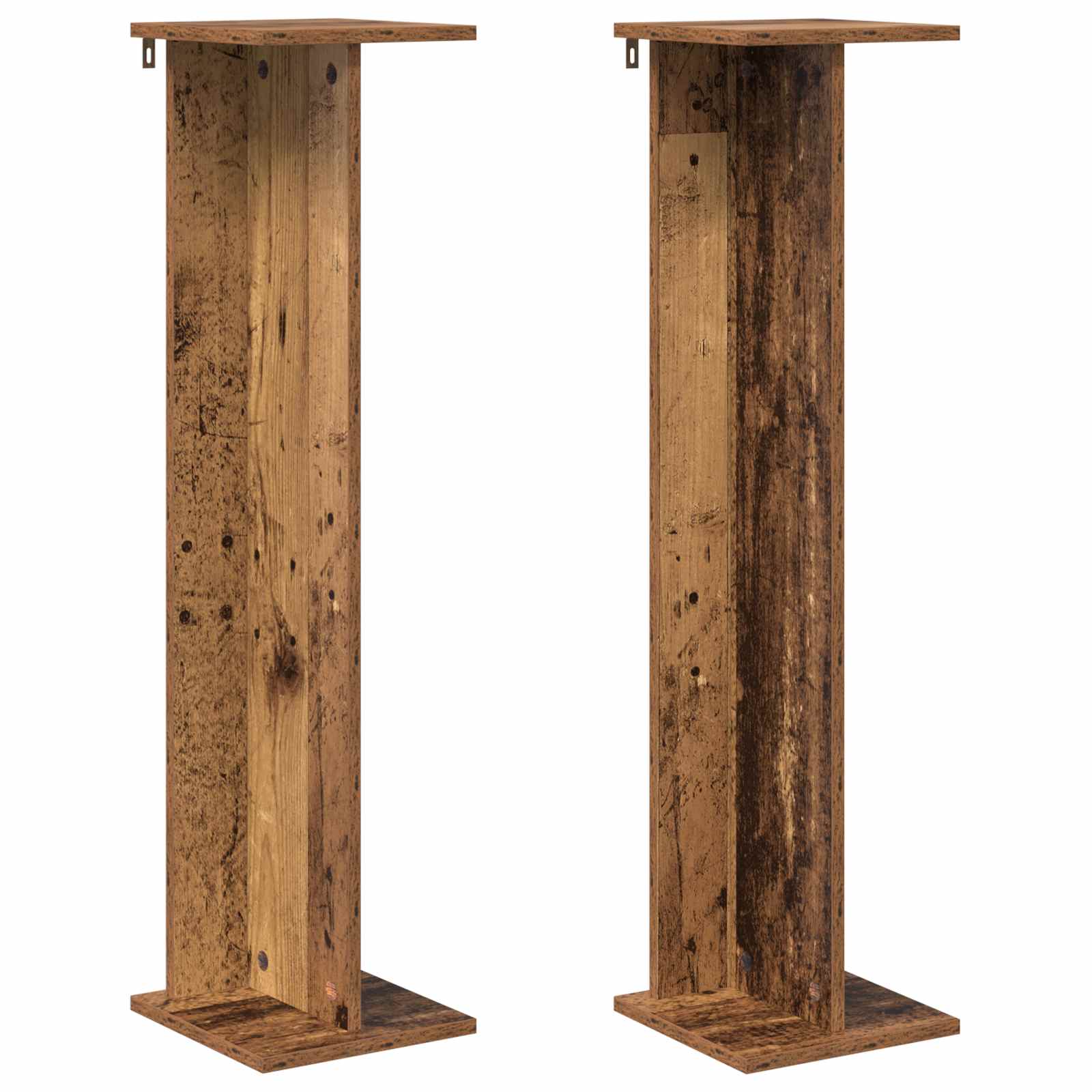 Vidaxl Plant Stand 2 Pcs Old Wood 25 X 25.5 X 100.5 Cm Engineered Wood