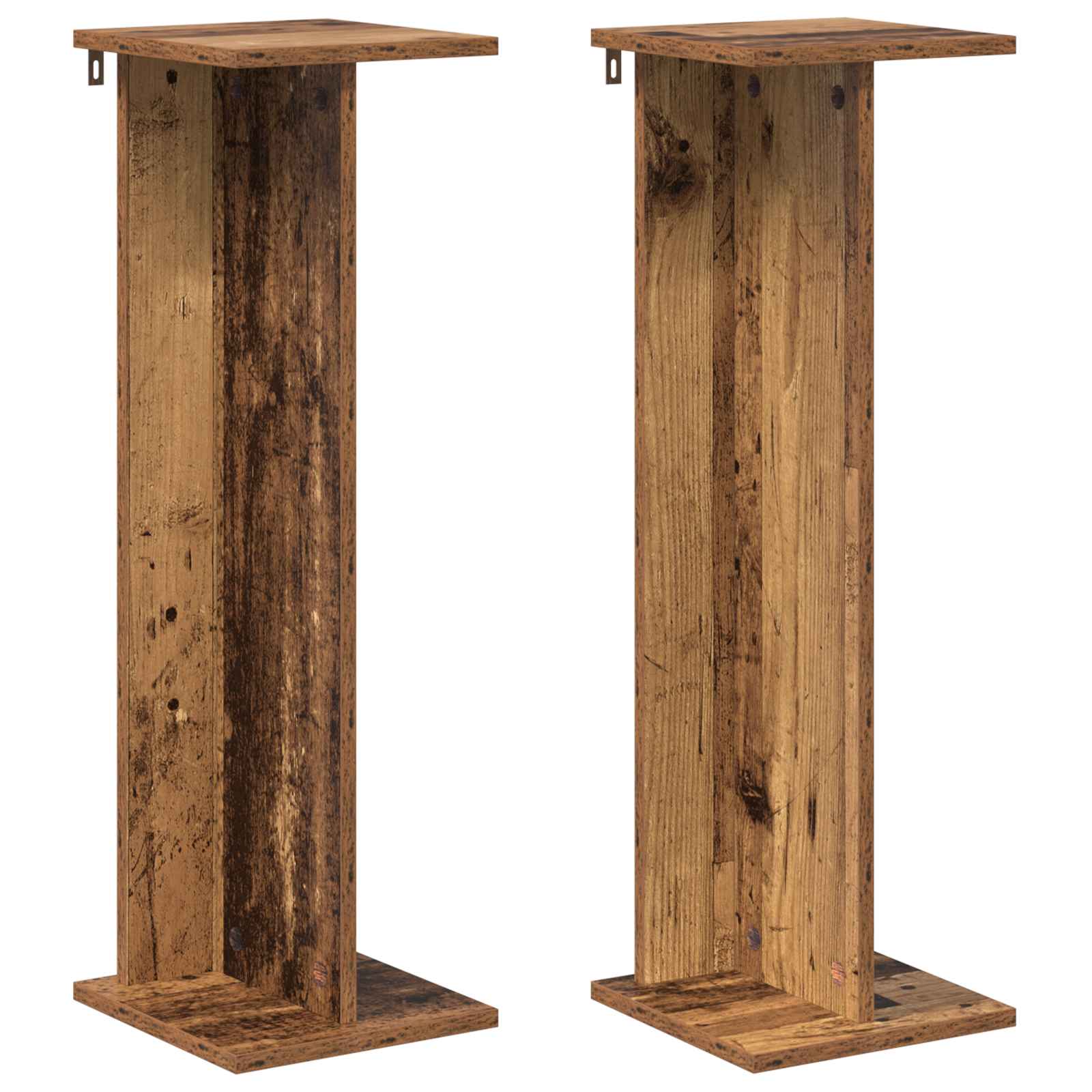 Vidaxl Plant Stand 2 Pcs Old Wood 25 X 25.5 X 80.5 Cm Engineered Wood
