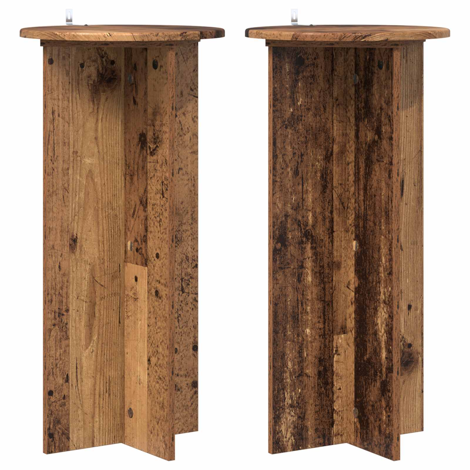 Vidaxl Plant Stand 2 Pcs Old Wood 40 X 40 X 80 Cm Engineered Wood
